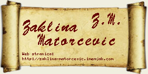 Žaklina Matorčević vizit kartica
